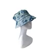 Boinas 2024 Design Denim Fabric Bucket Hat Cotton Respiro sol Visor Cap Women Street Casual Summer Heart Heart Craved Chapeu Feminino