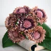 Decoratieve bloemen 1 st Diy Artificial Sunflower Plastic Flocking Multi-Layered Simulation Plant Wedding Decor Fake Bunch Bouquet