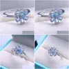 Cluster ringen sier ring sieraden met natuurlijke aquamarine edelsteen 3 4 mm voor vrouw feest banket dating druppel levering otaxk