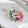 Charm Bracelets Fashion Polymer Clay Gold Color Copper Beads Bracelet Star Leaf Pendant Handmade Braided Women Jewelry Gift Drop Deliv Dhux6