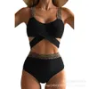 Designer Women Beach Wear Swimsuit damskie dzielone ciało bikini nowy krzyż solidny kolor Xingcheng