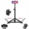 Tripés Tripé dobrável Overhead para smartphone Bracket Arm With Table Photography Stand Stand Live Photo Video Shooting