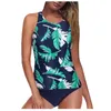 Swimwear féminin 2024 Fashion Fashion Vintage Back Back Tankini Set Two-Piece Bathing Trssolding Casual Beach Holiday Swimsuit