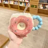 Tasses doux dessin animé beignet en céramique tasse créative cadeau de paille pour petite amie mignonne grande capacité avec