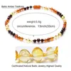 Pendant Necklaces Baltic Amber Tooth Necklace Baby (Unisex) 100% Natural Handmade Irregular Multi Color Polished Amber Necklace Jewelry GiftQ