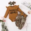 0-24m pasgeboren baby babymeisjes ruche t-shirt romper tops leggings pant outfits kleding set lange mouw herfst winterkleding