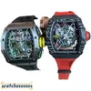 Montres de luxe Mélange de surveillance Swiss Mouvement Fashion Trend RM35-02 R Ruban de fibre de carbone Men 055