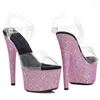 Dance Shoes Women's 17CM/7inches PVC Upper Plating Platform Sexy High Heels Sandals Pole 138