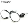 2pcs/par 7/8 "Motocicleta universal espelha a vista redonda da barra de barra de moto dobrável para o piloto de café