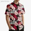 Camisa casual de camisa casual tendência masculina camisa ao ar livre praia de verão lazer tropical flor camiseta de praia camisa de praia paisley havaian impressão de palmeira cuba re 2449