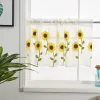 1Pcs Sunflower Pattern Tulle Sheer Curtain Home Decor Voile Kitchen Balcony Room Floral Window Blind Screening Curtain 50x 100cm