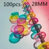 가시 100pcs28mm 젤리 색상 투명 나비 플라스틱 바인딩 링 바인딩 노트북 바인딩 CD 사무실 학습 용품