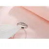 Klusterringar 925 Sterling Silver Color Ring Simple Sweet Romantic Style Lover Gift Cross Love Shape for Women Engagement Ceremony Jewelry