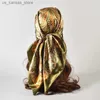 Écharpes châle en soie écharpe carrée en satin pour femmes paisley coucherse femelle nouveau bande de coiffure imprimé vide hijab wraps bandana240409