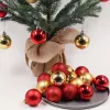 24pc 3/4/6 / 8cm Ball de Noël Ball Osmas Gift Tree Pendants Ornement Plastic Plasing Ball Home Party décor NAVIDAD NOUVELLE ANNÉE 2022 NATAL