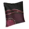 Pillow Fashion Burgundy Gold Agate Texture Throw Case Decoration Custom Gem Marble Cover Pillowcover For Sofa