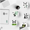 Lodówka magnesy krystalicznie szklane kreskówka panda magnetyczna kij domowy naklejki do dekoracji lodówki upuść dostawa ogrodu DHCA0