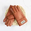 Winter Thickened Children's Sheepskin Fur Gloves Boys and Girls Windproof Warm Students Cold-Proof Leather Finger Gloves