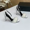 Sandali scarpe estive per donne in pelliccia vera pelle tacchi super alti pompe alla moda sexy ginocchia di fibbia tallone