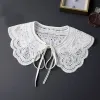 White Fute Collar Women Collari staccabili in pizzo Falso Falso Collar Falso Lolita Jacquard Floral Shawl Necklace Short Poncho Capelet