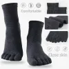 10pcs = 5pairs Men's Five Toe Long Socks Sports Running As Salpans Diplish Socks Sweat Deodorant Stocking Non Slip Sox
