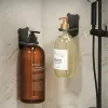 Universal duschgel flaskor rack justerbar schampo flaskhållare handtvål dispenser krok väggmonterad gratis stansning
