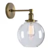 Phansthy Industrial Wall Sconce with Switch Matte Black Vanity Light Fixture with 7.87 Inches Globe Canopy