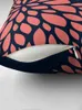 Pillow Navy Blue and Coral Flower Design Throw Coperchio di lusso Cover di lusso