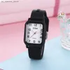 Wristwatches Fashion Sports Women DQG Brand es Simple Rectangle Numbers Ladies Quartz Casual Sile Strap Dress Gift Wriste240409