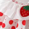 Clothing Sets Summer Baby Girls Suit Polka Dot Print Suspender Top Solid Color Shorts Cute Casual Holiday Two-piece Set