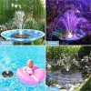 Auminose per bagni solari galleggianti con le luci della fontana di fontana da giardino Fontana Ponda Solar Pannello Acqua Acqua Decorazione del giardino