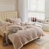 Bedding Sets Thicken Full Set 4Ps With Bed Sheet245 270cm Quilt Cover220 240cm Pillowcase 2(48 47cm) Solid Lazy Fur Edging