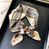 Scarves Popular % Real Silk Square Scarf Women Hijab Print Shawl Headband Fashion Hairband Poncho Vintage Neckerchief Female Bandana240409