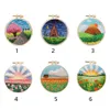 3D Flower Landscape Embroidery Stitching Kits Hoop Modern DIY Embroidery Kits Art Needlework Cross Stitch Set Sewing Accessory