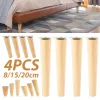 4 Pack Furniture Legs Wooden Solid Furniture Feet Oblique/Straight Table Feet Non-slip Chair Feet Floor Protector Home