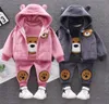 Vêtements de bébé Hiver Suit chaud chaud dessin animé ours Sweater à capuche bébé garçon bébé fille enleceau enfant or velours trime