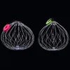 Wire Fish Crab Cage Automatic Open Closing Crab Fishing Traps Steel Wire for Saltwater Seawater Outdoor Fishing Accessories