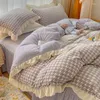 Beddengoed sets herfst en winter verdikt warme dubbelzijdige melkvezel koraal flanel quilt cover laken vierdelige set