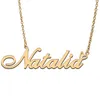 Colliers de pendentif natalia nom d'amour Collier Femmes bijoux en acier inoxydable