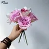 Fiori decorativi artificiali 9 teste rosa orchidea fiore bouquet rose di seta accessori per matrimoni finti falsi