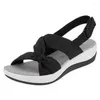 Sandálias Mulheres 2024 Summer Fechous Fechout Roman Bow Platform Wedges Plus Tamanho 43