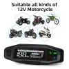 Mini Dijital Motosiklet Takometresi 0 ~ 12x1000 R/Dk Hız Türometresi Kilometre Sometresi LCD Motorcros Aleti Dönüş sinyali Işığı 12V