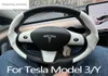 Tesla Pokrywa kierownicy dla Tesla Model 3 Model Y Model S Black Red Red Fibre Skórzowa skórzana koła sterujące 9470385