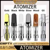 wholesale gold wood silver G5 cartridge vapes carts cartridges vapes atomizers glass tank thick oil vaporizer e cigarette 510 thread empty with packaging 0.5/0.8/1ml