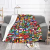 Blankets World Flag Pattern Blanket Flannel Summer Freedom Earth Multifunctional Ultra Warm Sofa Travel Quilt