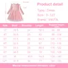 Mädchenkleider Vikita Girls Star Print Kleid Kinder rosa Prinzessin Langarm Frühling Herbst Casual Mesh Tulle Lace Lace Party