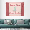 Tapestries Save A Horse Ride Cowboy Typography And Boot Graphic With Pink Font Tapestry Aesthetics For Room Bedroom Decoration