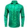 Camicie casual maschile Hi-tie Jacquard Paisley Mens Dress Abito a manica lunga camicia formale Blusa Formale 10 Colori Business Wedding Business Party