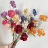 Decoratieve bloemen 4 hoofden kunstmatige zijden bloem tak tafel vaas lange stengel bloemen ornament nep orchidee boeket trouwfeest huizen tuin