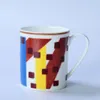 デザイナーマグカップスティード幾何学的パターンボーンチャイナマグカップ印刷ロゴクリエイティブギフトオフィスホームアーリーティーカップグッドギフト1-5